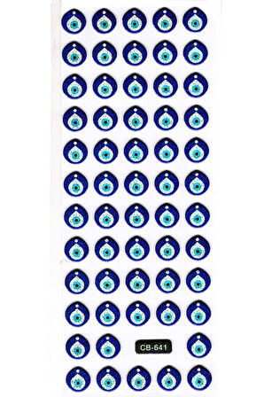 Sticker Kabartmalı Sticker Defter Planlayıcı Etiket (cb641) 16x7 cm- Mini Nazar Boncuğu