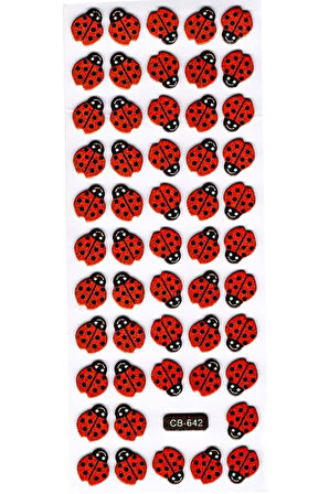 Sticker Kabartmalı Sticker Defter Planlayıcı Etiket (cb642) 16x7 cm- Mini Uğur Böceği