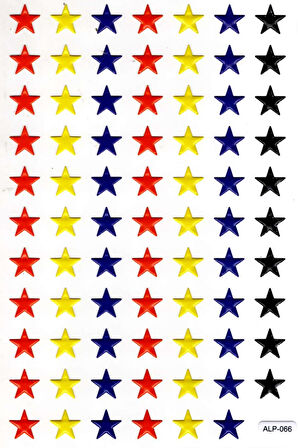 Sticker Kabartmalı A4 Boyutunda Stiker Defter, Planlayıcı Etiket-(lim066) - Renkli Yıldız