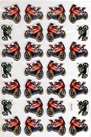Sticker Kabartmalı A4 Boyutunda Stiker Defter, Planlayıcı Etiket-(lim504) - Motorsiklet