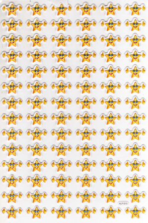 Sticker Kabartmalı A4 Boyutunda Stiker Defter, Planlayıcı Etiket-(lim510) - Süper Gülen Yıldız