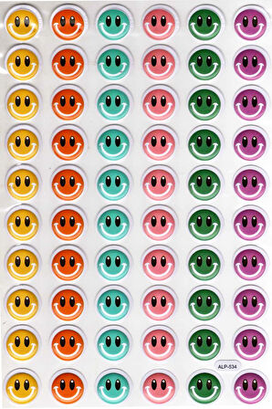 Sticker Kabartmalı A4 Boyutunda Stiker Defter, Planlayıcı Etiket-(lim534) - Renkli Gülenyüz