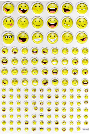 Sticker Kabartmalı A4 Boyutunda Stiker Defter, Planlayıcı Etiket-(lim543) - Komik Gülenyüz