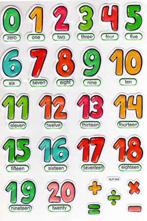 Sticker Kabartmalı A4 Boyutunda Stiker Defter, Planlayıcı Etiket-(lim548) - İngilizce Rakam Sayı