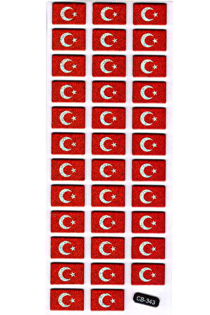 Sticker Kabartmalı Sticker Defter Planlayıcı Etiket (cb343) 16x7 cm- Türk Bayrağı