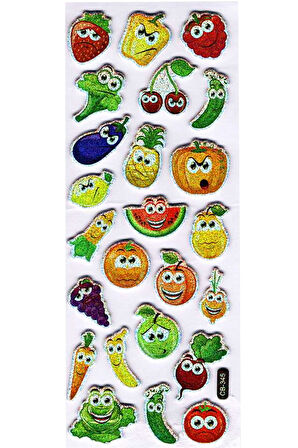Sticker Kabartmalı Sticker Defter Planlayıcı Etiket (cb345) 16x7 cm- Meyveler