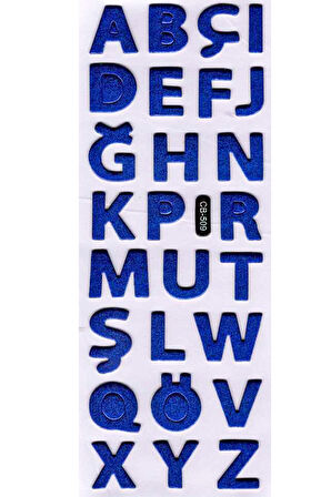 Sticker Kabartmalı Sticker Defter Planlayıcı Etiket (cb509) 16x7 cm- Mavi Harfler