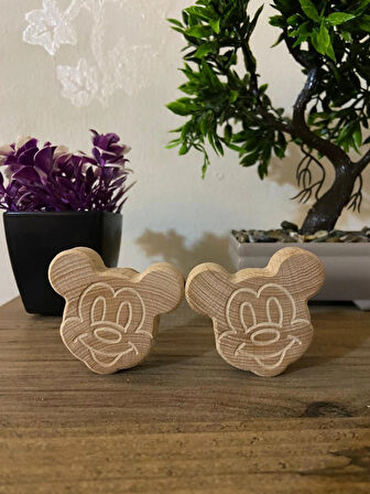miki mouse kulp ahşap kulp bebek odası kulpu