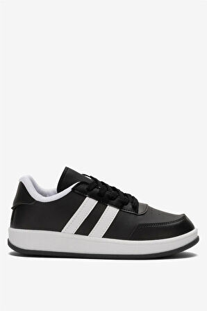 Unisex Düz Hafif Taban Günlük Sneaker Ayakkabı SİYAH - BEYAZ