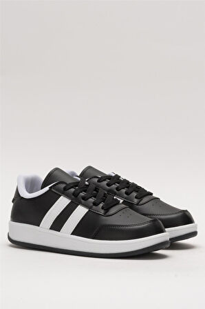 Unisex Düz Hafif Taban Günlük Sneaker Ayakkabı SİYAH - BEYAZ