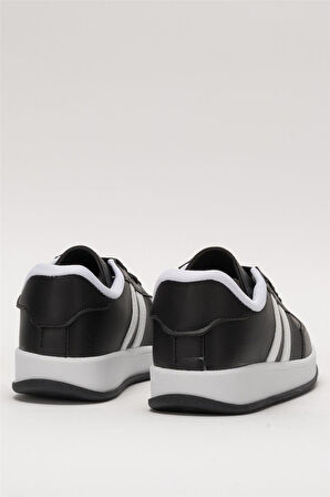 Unisex Düz Hafif Taban Günlük Sneaker Ayakkabı SİYAH - BEYAZ