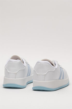 Unisex Düz Hafif Taban Günlük Sneaker Ayakkabı BEYAZ - MAVİ