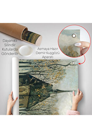 Vincent van Gogh - Cemaat Nuenen'deki Reform Kilisesinden Ayrılıyor Duvar Örtüsü-7466
