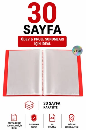 a4 boy için  noki Sunum Dosyası 30 Sayfa (hazır Poşetli Dosya) 1 Adet