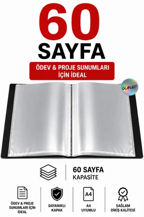 a4 boy için  noki Sunum Dosyası 60 Sayfa (hazır Poşetli Dosya) 1 Adet