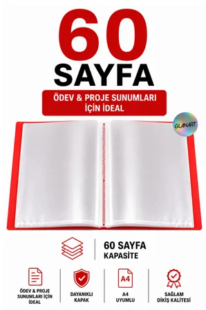 a4 boy için  noki Sunum Dosyası 60 Sayfa (hazır Poşetli Dosya) 1 Adet