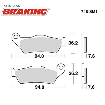 YARI METALİK FREN BALATASI / YAMAHA / YZF R125 / 125cc / ÖN  / 2008-2009-2010-2011-2012-2013-2014-2015-2016-2017-2018-2019-2020