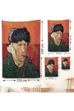 Vincent van Gogh - Kulakları Bandajlı Portre Duvar Örtüsü-7470