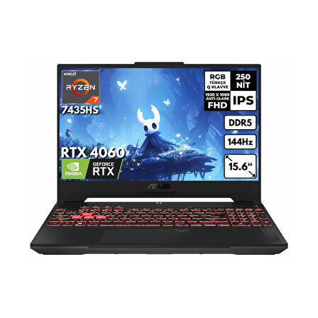 Asus TUF Gaming A15 Ryzen-7 7435HS 64-GBDDR5 2 TBSSD RTX4060 (8GB-115W) 15.6" FHD Windows 11 Pro Oyuncu Notebook FA507NVR-LP147HMF29