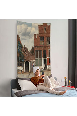 Johannes Vermeer - Küçük Sokak Duvar Örtüsü-7472