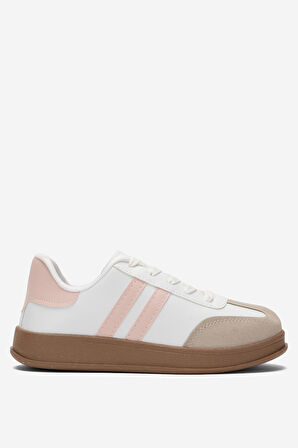 Unisex Rahat Hafif Spor Ayakkabı  BEYAZ - PUDRA