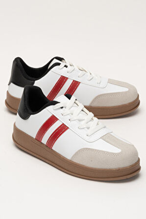 Unisex Rahat Hafif Spor Ayakkabı  BEYAZ - KIRMIZI