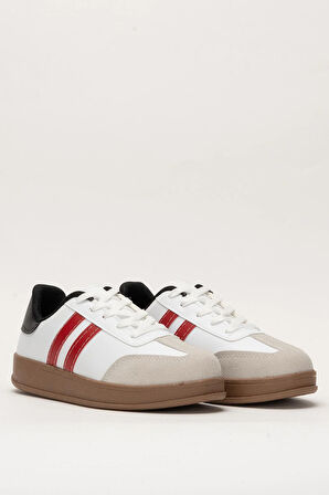 Unisex Rahat Hafif Spor Ayakkabı  BEYAZ - KIRMIZI