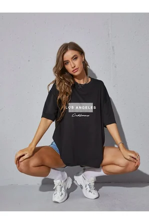 Unisex Los Angeles Baskılı Tasarım Tshirt