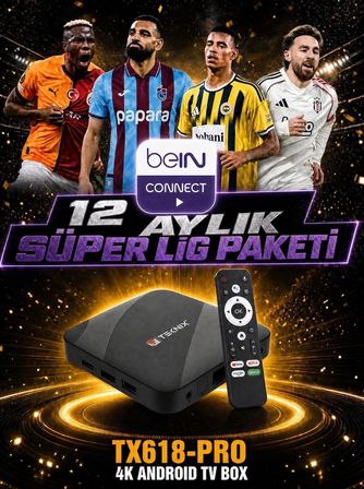 TEKNIX 4K Android Tv Box + 1 Yıllık Sporun Yıldızı Paketi Kurulumsuz (Web,Cep,Tablet,Smart Androidtv)