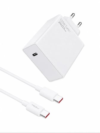 Acl AC-108 Beyaz 120W Turbo Hızlı Şarj Aleti ve Type-C to Type-C Kablo Seti (1 Metre)