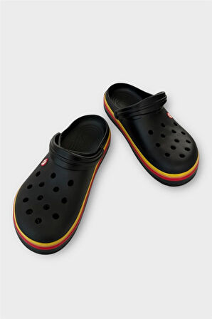 Unisex Comfort Hafif Medikal Hemşire Sabo Terlik SİYAH - SARI