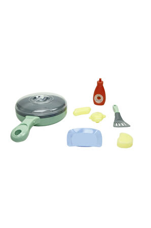 Renk Değiştiren Eğlenceli Kızartma Tava Seti 10 Parça Gıdaları Renk Değiştiren Mutfak Seti Evcilik