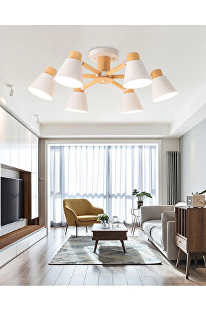 Pretty Ahşap Oynar Başlı Avize