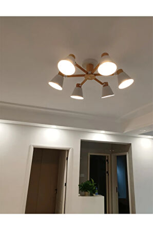 Pretty Ahşap Oynar Başlı Avize