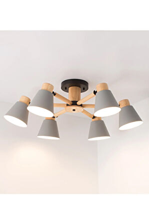 Pretty Ahşap Oynar Başlı Avize