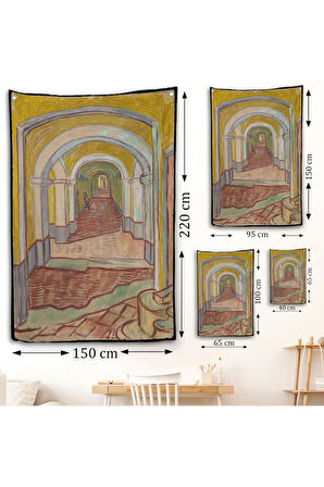 Vincent van Gogh - Akıl Hastanesi Koridor Girişi Duvar Örtüsü - Corridor in the Asylum-7474