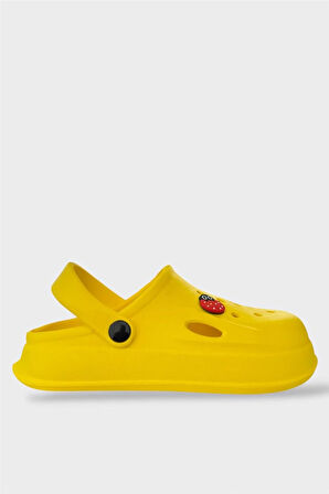 Kadın Comfort Uğur Böceği Tokalı Medikal Hemşire Sabo Terlik SARI