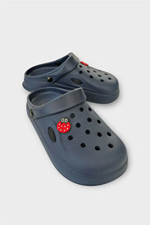 Kadın Comfort Uğur Böceği Tokalı Medikal Hemşire Sabo Terlik LACİVERT