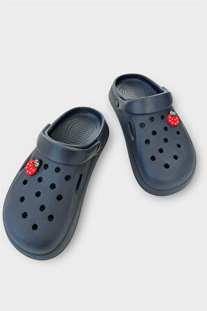 Kadın Comfort Uğur Böceği Tokalı Medikal Hemşire Sabo Terlik LACİVERT