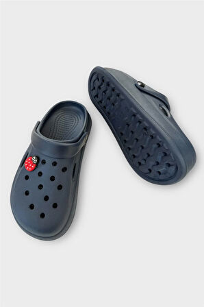 Kadın Comfort Uğur Böceği Tokalı Medikal Hemşire Sabo Terlik LACİVERT