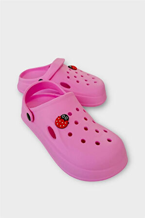 Kadın Comfort Uğur Böceği Tokalı Medikal Hemşire Sabo Terlik PEMBE