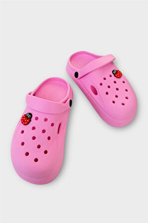 Kadın Comfort Uğur Böceği Tokalı Medikal Hemşire Sabo Terlik PEMBE