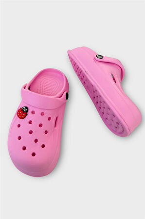 Kadın Comfort Uğur Böceği Tokalı Medikal Hemşire Sabo Terlik PEMBE