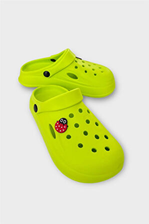 Kadın Comfort Uğur Böceği Tokalı Medikal Hemşire Sabo Terlik YEŞİL