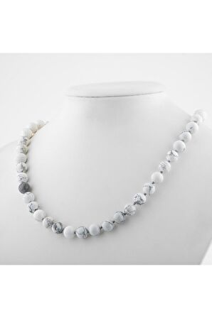 Havlit 8 mm Düğümlü Doğal Taş Kolye