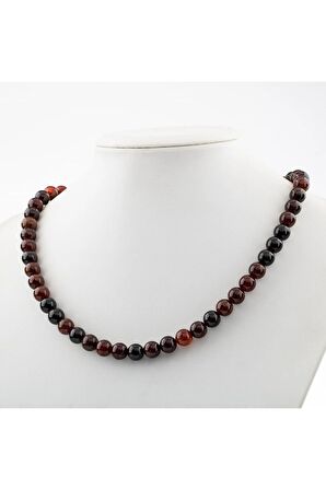 Lal 8 Mm Dizi Doğal Taş Kolye