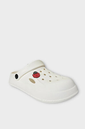 Kadın Comfort Uğur Böceği Tokalı Medikal Hemşire Sabo Terlik KREM