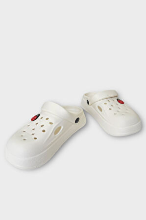 Kadın Comfort Uğur Böceği Tokalı Medikal Hemşire Sabo Terlik KREM