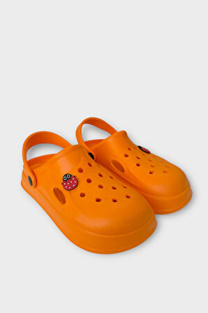 Kadın Comfort Uğur Böceği Tokalı Medikal Hemşire Sabo Terlik TURUNCU