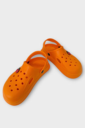 Kadın Comfort Uğur Böceği Tokalı Medikal Hemşire Sabo Terlik TURUNCU